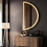 LED Spiegel Halbmond | Touch-Schalter | Warmweißes Licht - Reyze Seria Salono Model 1 - Linke Seite